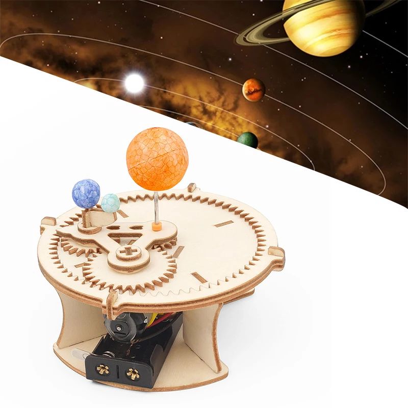 Science Diy Model - DIY Sonnensystem-Astronomie-Modell aus Holz mit Sonne,